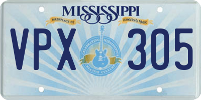 MS license plate VPX305