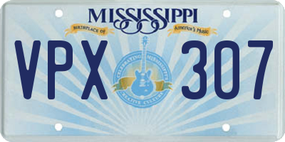 MS license plate VPX307