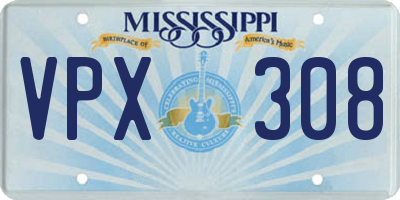 MS license plate VPX308