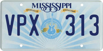 MS license plate VPX313