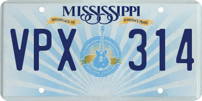 MS license plate VPX314