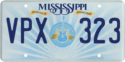 MS license plate VPX323