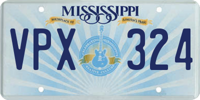 MS license plate VPX324