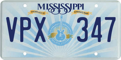 MS license plate VPX347