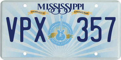 MS license plate VPX357