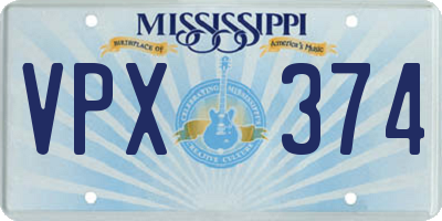MS license plate VPX374