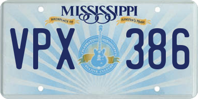 MS license plate VPX386