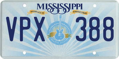 MS license plate VPX388