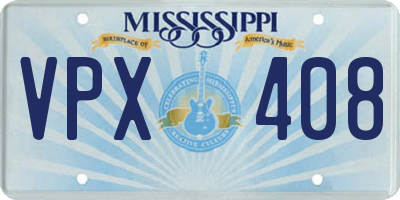 MS license plate VPX408