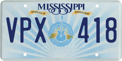 MS license plate VPX418