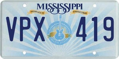 MS license plate VPX419