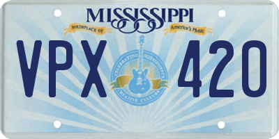 MS license plate VPX420