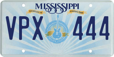 MS license plate VPX444