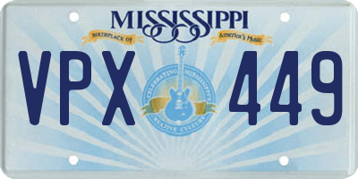 MS license plate VPX449