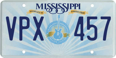 MS license plate VPX457