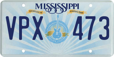 MS license plate VPX473