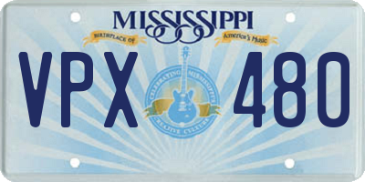 MS license plate VPX480