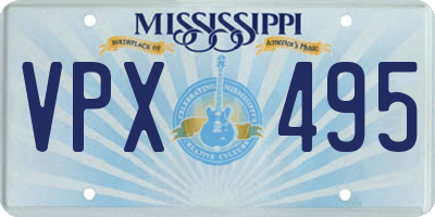 MS license plate VPX495