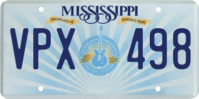 MS license plate VPX498