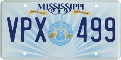 MS license plate VPX499