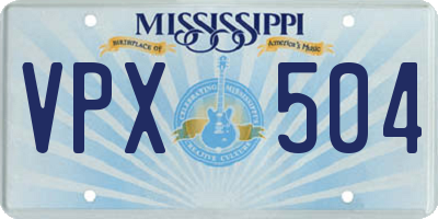 MS license plate VPX504