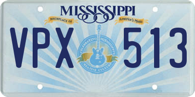 MS license plate VPX513