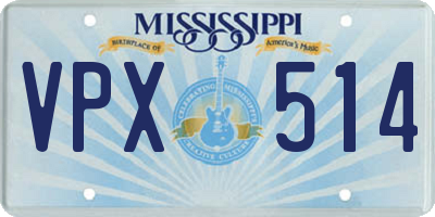 MS license plate VPX514