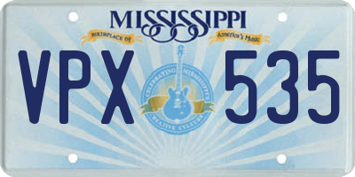 MS license plate VPX535