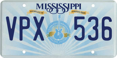 MS license plate VPX536
