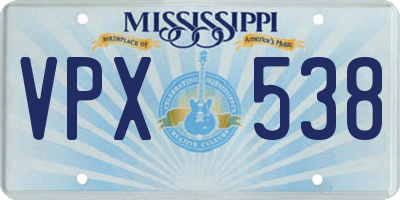 MS license plate VPX538