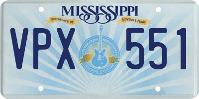 MS license plate VPX551