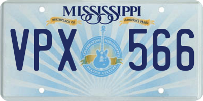 MS license plate VPX566