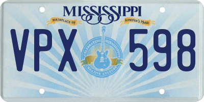 MS license plate VPX598