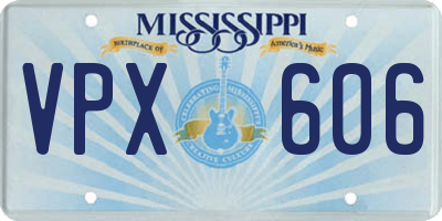 MS license plate VPX606