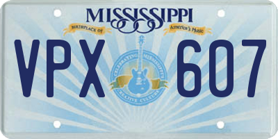 MS license plate VPX607