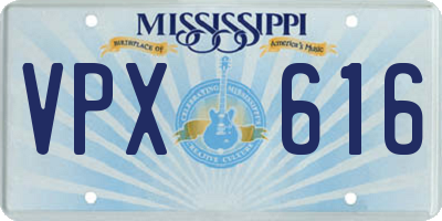 MS license plate VPX616