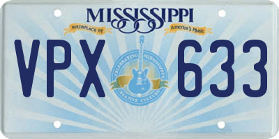 MS license plate VPX633