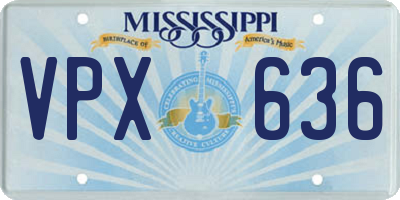 MS license plate VPX636
