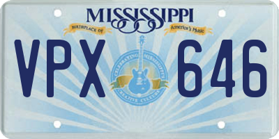 MS license plate VPX646