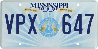 MS license plate VPX647