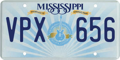 MS license plate VPX656