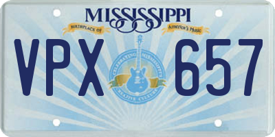 MS license plate VPX657