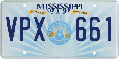 MS license plate VPX661