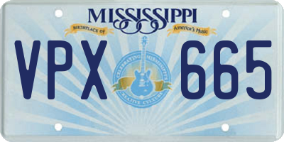 MS license plate VPX665
