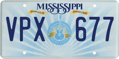 MS license plate VPX677