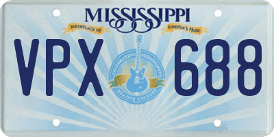 MS license plate VPX688