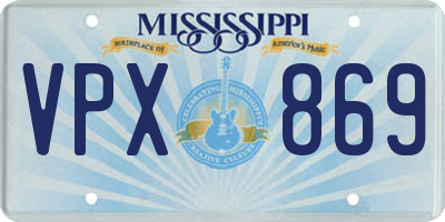 MS license plate VPX869