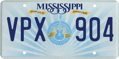 MS license plate VPX904