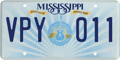 MS license plate VPY011