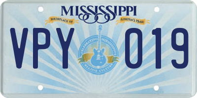 MS license plate VPY019